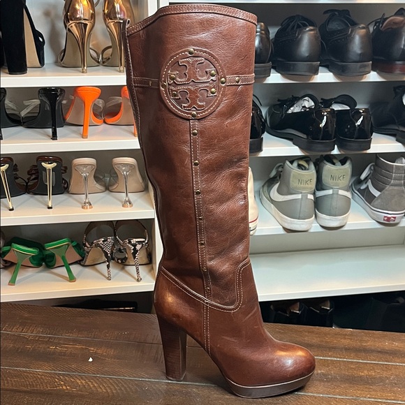 Tory Burch Knee-high Leather Tall Boots - Picture 5 of 11